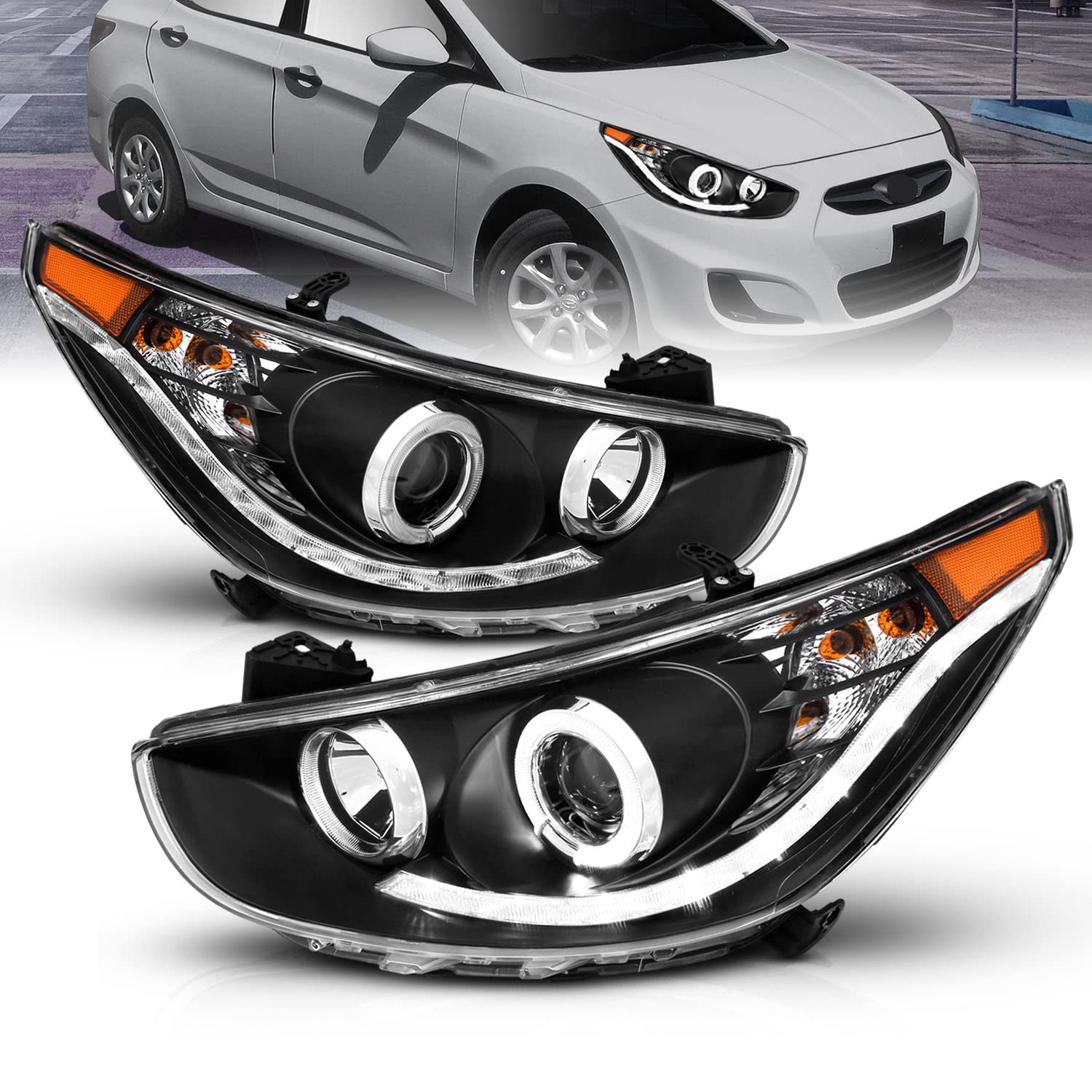 Faro delantero LED Para Auto Hyundai Accent 2010-2015