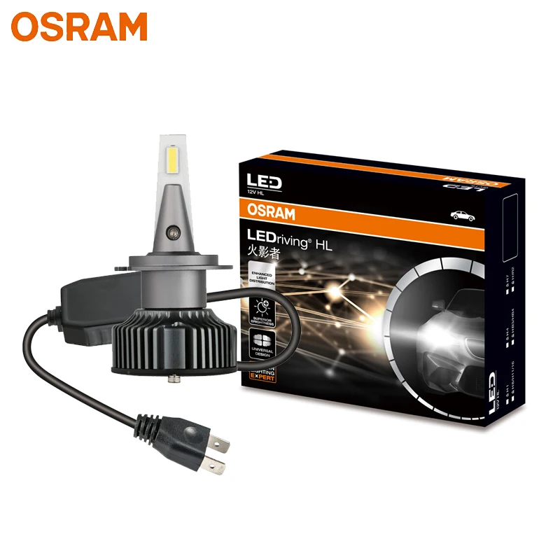 OSRAM Bombillas LED 12V LEDriving HL 6000K (2 Lámparas) Bombillas Originales de 25W, haz alto/bajo