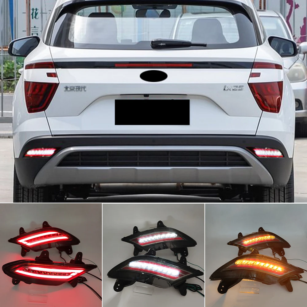 1 par Reflector Led luces de conducción para Hyundai Creta IX25 2020- 2021 luces de freno traseras luz para parachoques luz intermitente